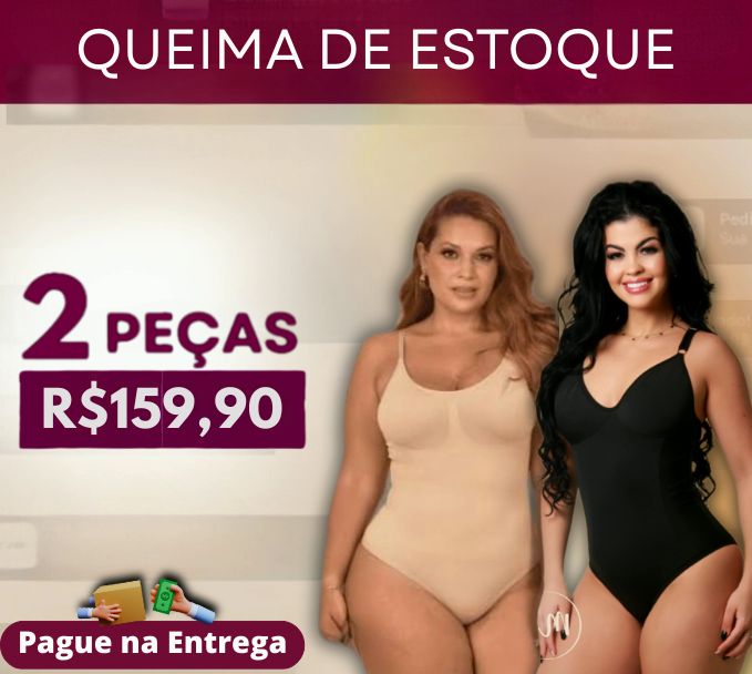 Body Modelador Shape Slim – Preto e Bege